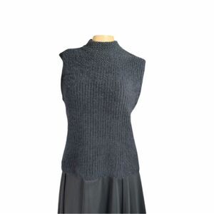 Papell Boutique Evening Angora Beaded Sleeveless Sweater – Size L